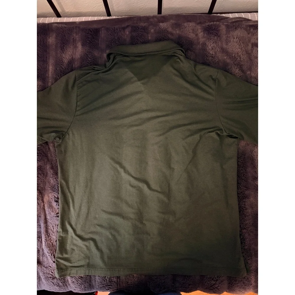 01.ALGO Golf Polo Shirt Men's XXL Green Moisture Wicking Work Business Casual